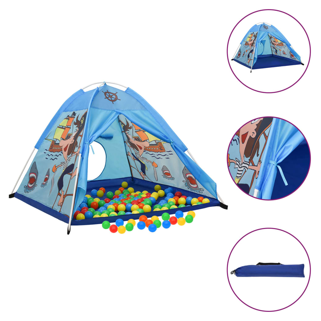 Children Play Tent with 250 Balls Blue 120x120x90 cm