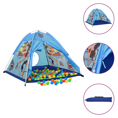 Children Play Tent with 250 Balls Blue 120x120x90 cm