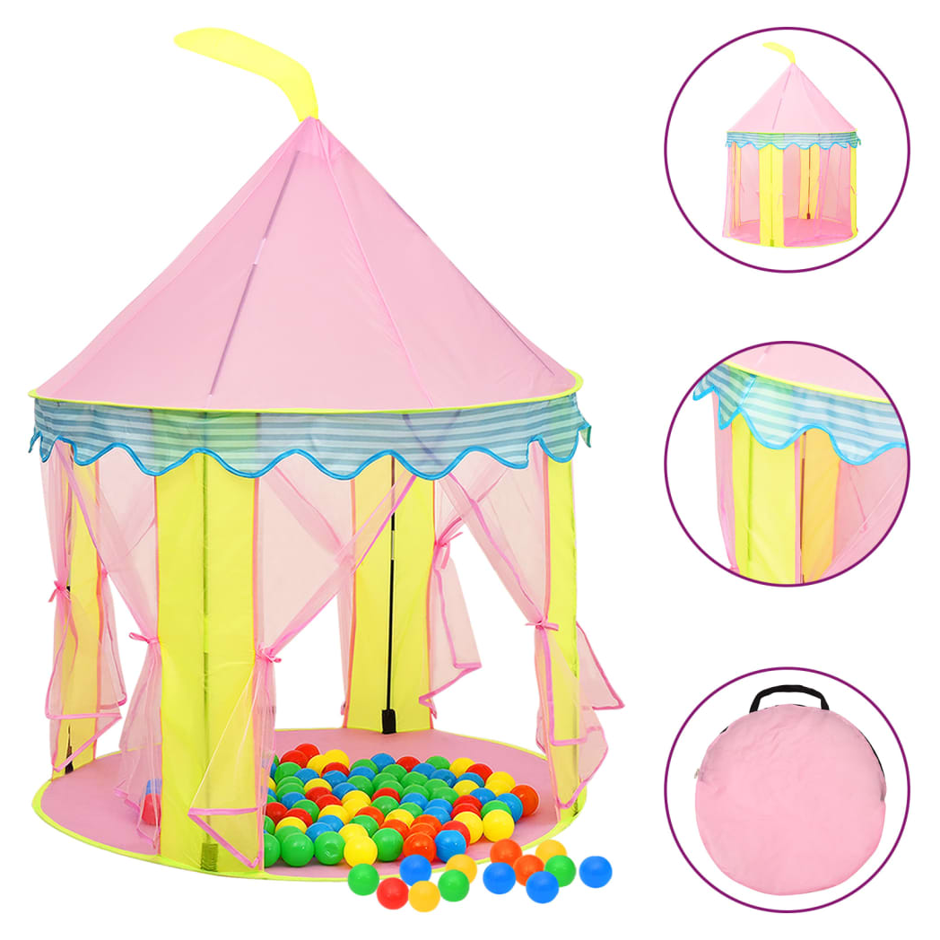 Children Play Tent with 250 Balls Pink 100x100x127 cm