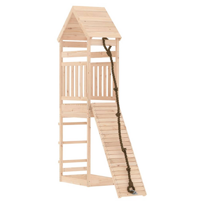 Playhouse with Climbing Wall Solid Wood Pine