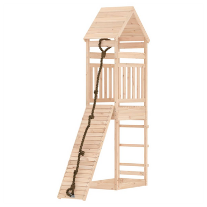 Playhouse with Climbing Wall Solid Wood Pine