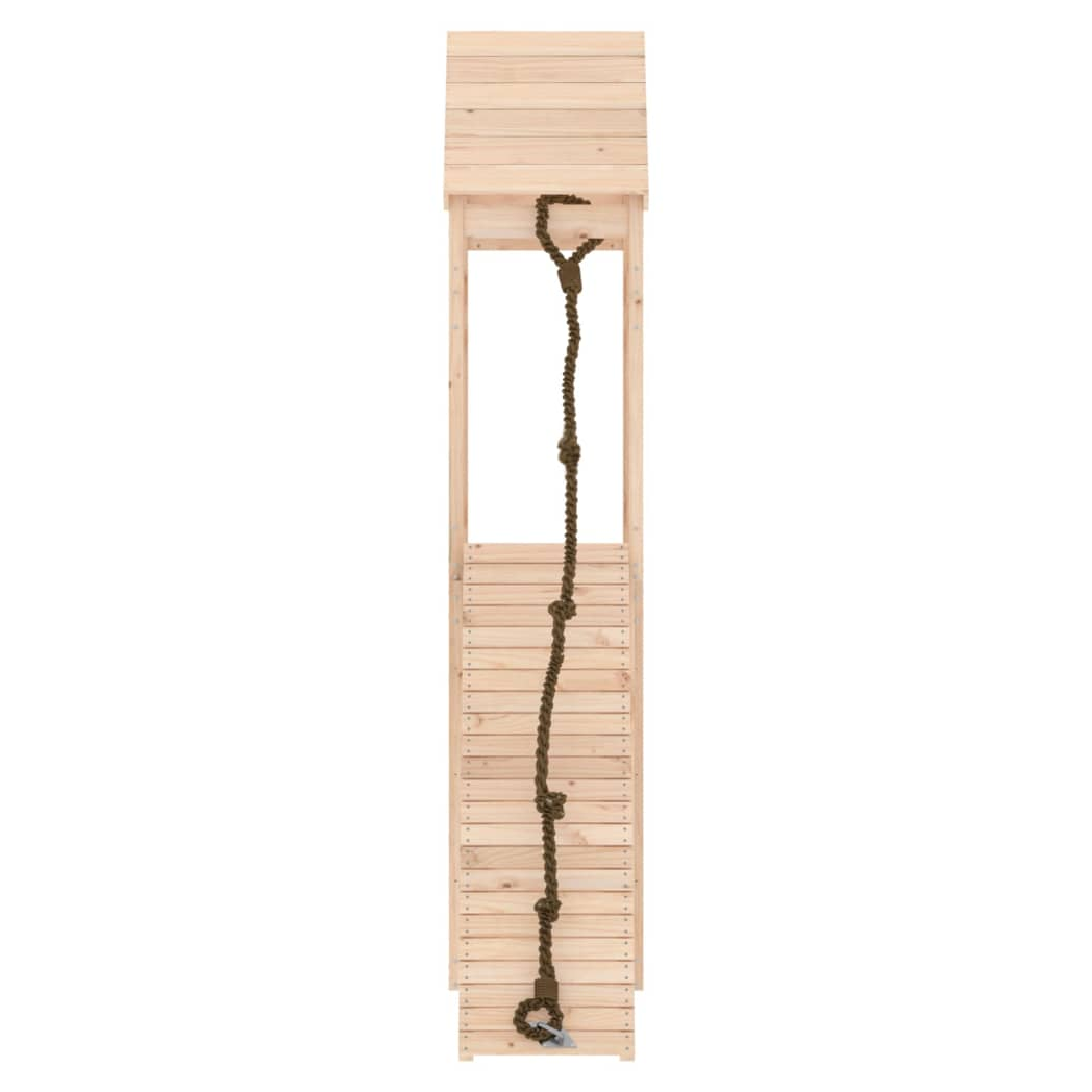 Playhouse with Climbing Wall Solid Wood Pine