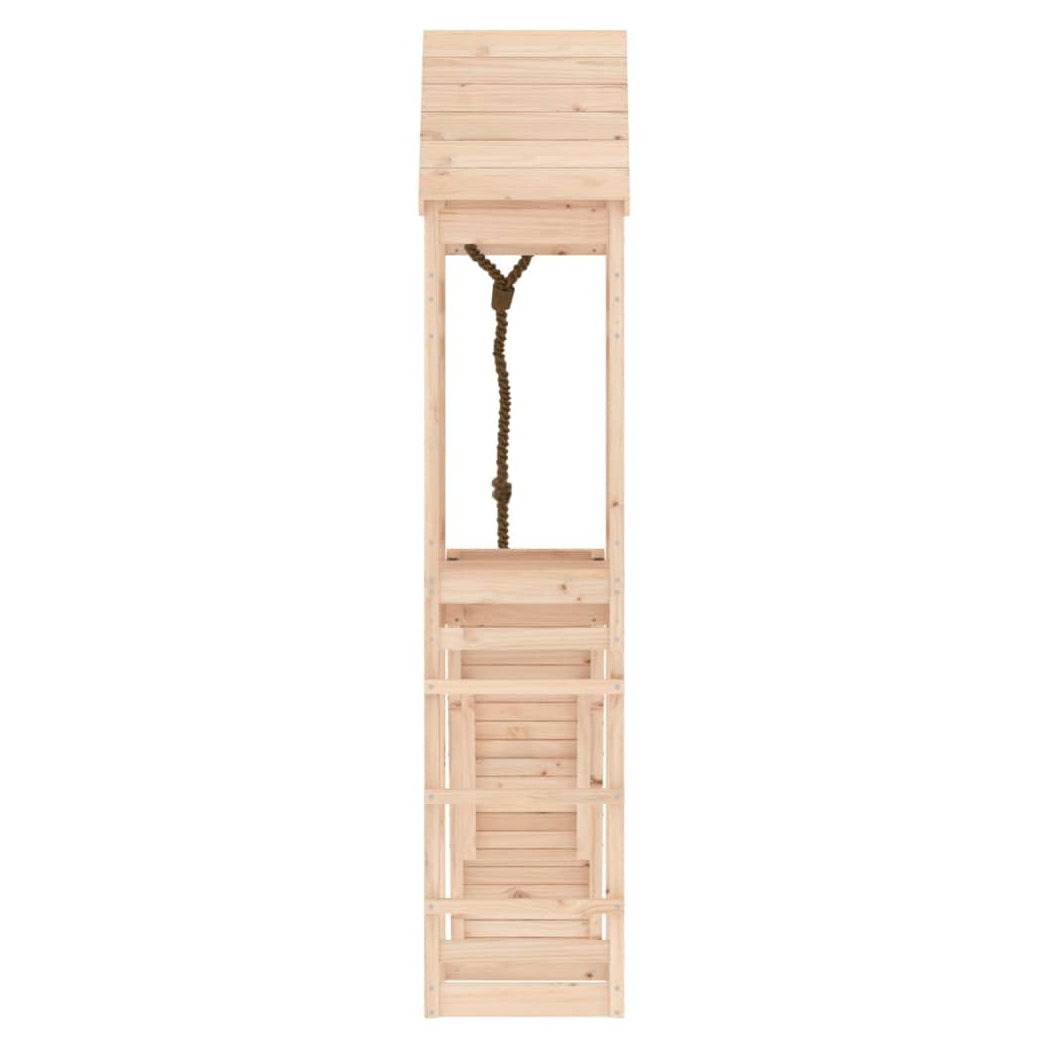 Playhouse with Climbing Wall Solid Wood Pine