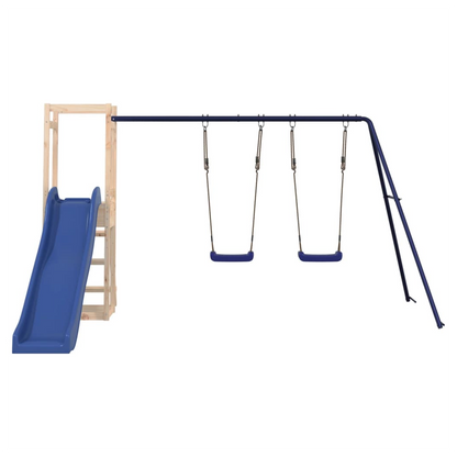 Playhouse with Slide Swings Rockwall Solid Wood Pine