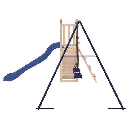 Playhouse with Slide Swings Rockwall Solid Wood Pine