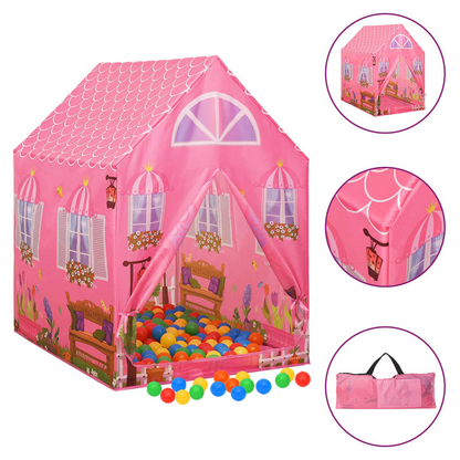 Children Play Tent with 250 Balls Pink 69x94x104 cm