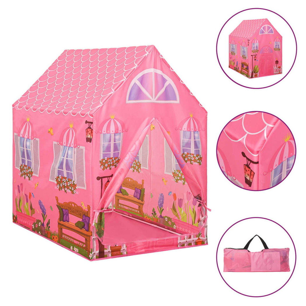 Children Play Tent with 250 Balls Pink 69x94x104 cm
