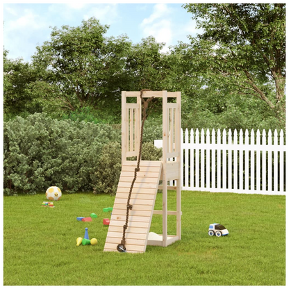 Playhouse with Climbing Wall Solid Wood Pine