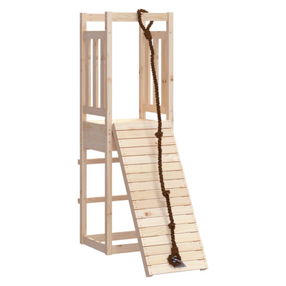 Playhouse with Climbing Wall Solid Wood Pine