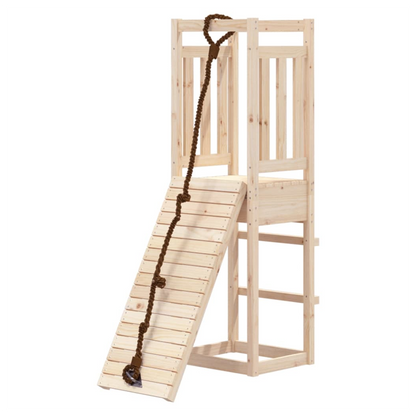Playhouse with Climbing Wall Solid Wood Pine
