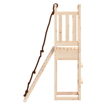 Playhouse with Climbing Wall Solid Wood Pine