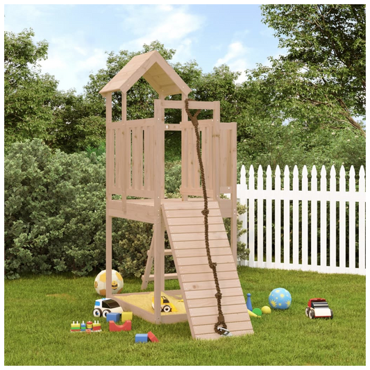 Playhouse with Climbing Wall Solid Wood Pine