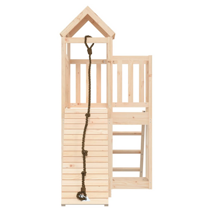 Playhouse with Climbing Wall Solid Wood Pine