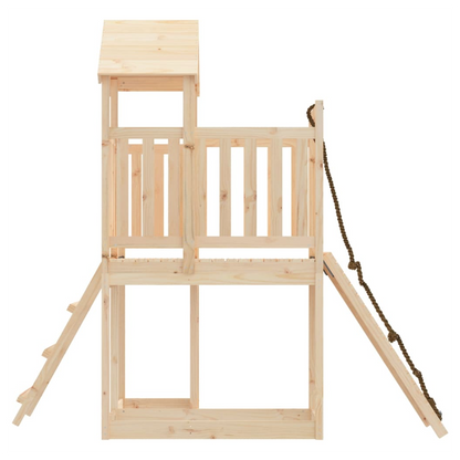 Playhouse with Climbing Wall Solid Wood Pine