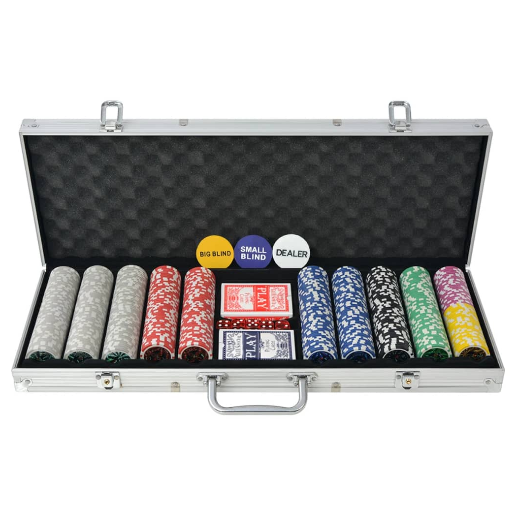 Poker Set with 500 Laser Chips Aluminium