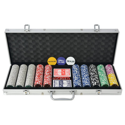Poker Set with 500 Laser Chips Aluminium