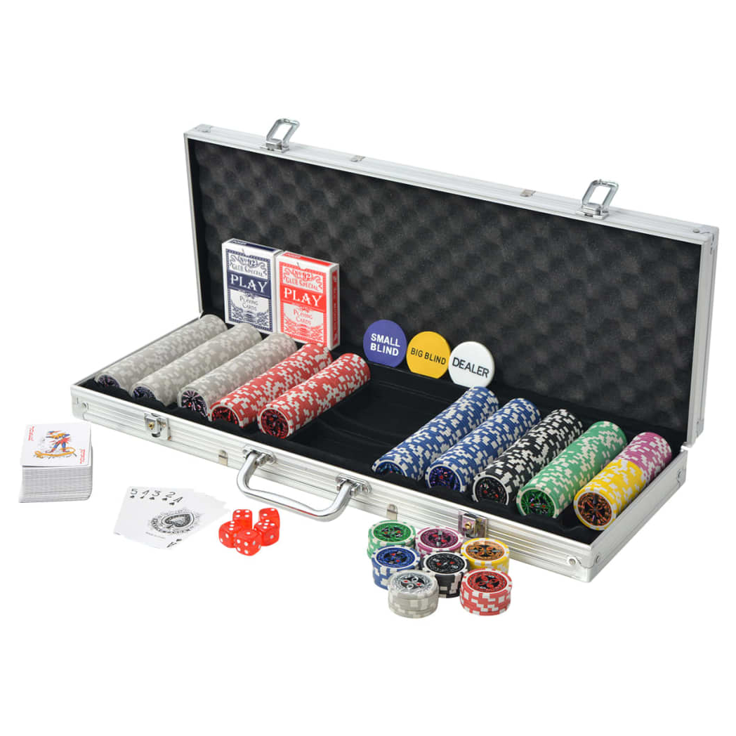 Poker Set with 500 Laser Chips Aluminium