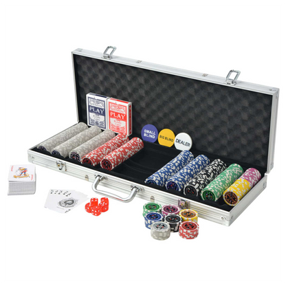 Poker Set with 500 Laser Chips Aluminium