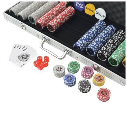 Poker Set with 500 Laser Chips Aluminium