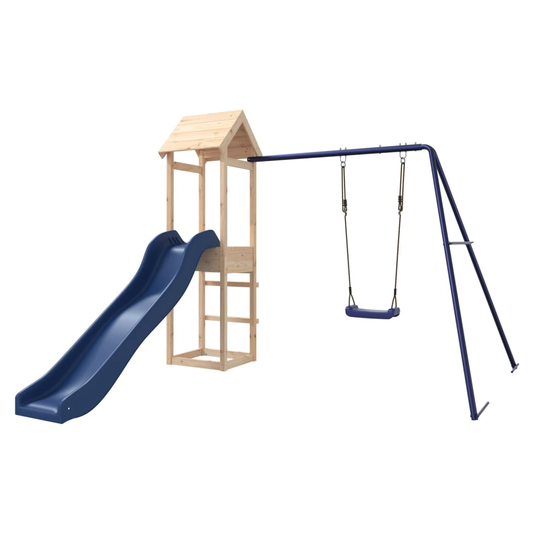 Playhouse with Slide Swing Solid Wood Pine