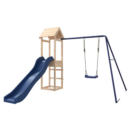 Playhouse with Slide Swing Solid Wood Pine
