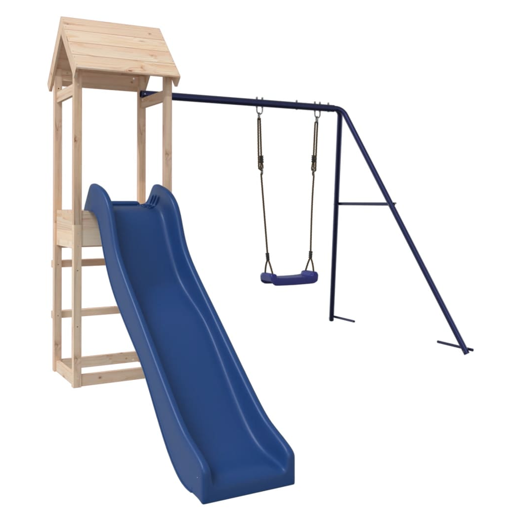 Playhouse with Slide Swing Solid Wood Pine