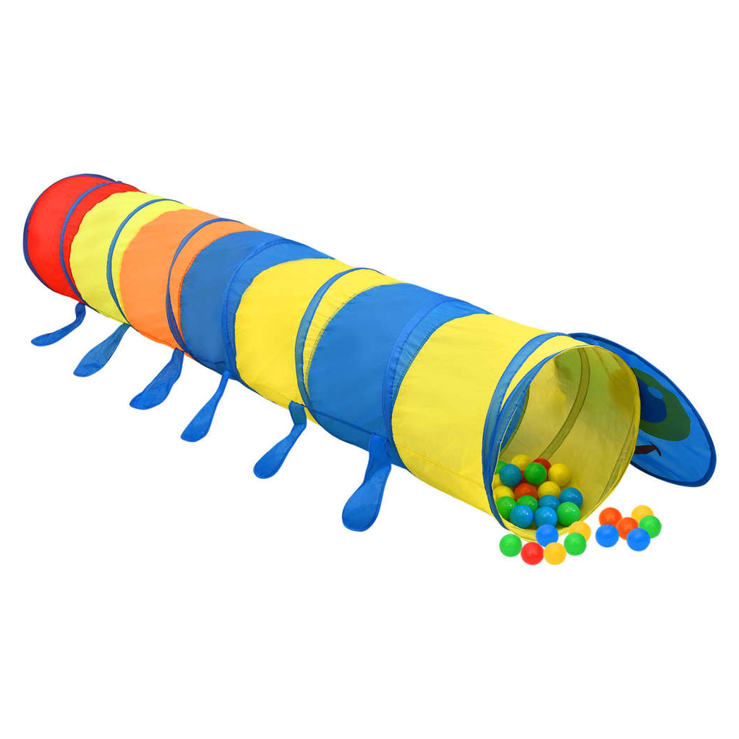 Children Play Tunnel with 250 Balls Multicolour 245 cm Polyester