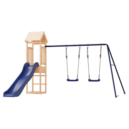 Playhouse with Slide Swings Solid Wood Pine