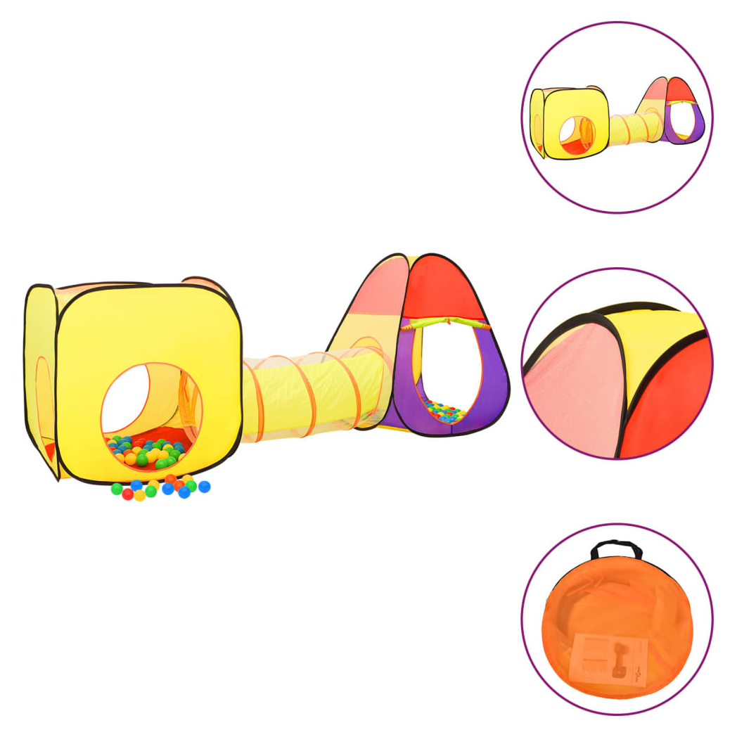 Children Play Tent with 250 Balls Multicolour 255x80x100 cm