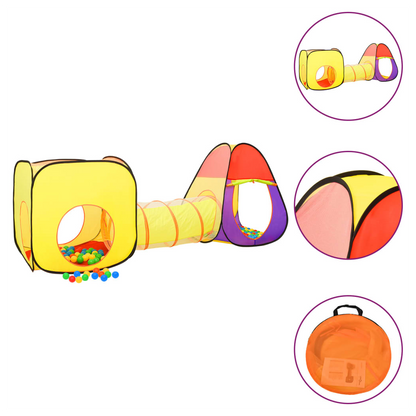 Children Play Tent with 250 Balls Multicolour 255x80x100 cm