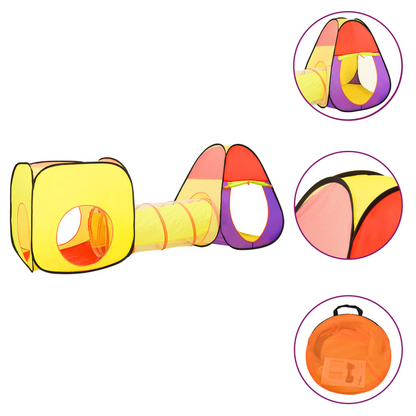 Children Play Tent with 250 Balls Multicolour 255x80x100 cm