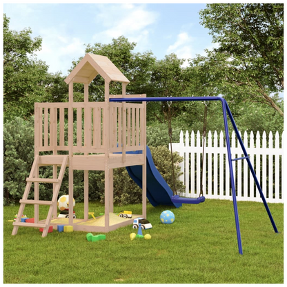 Playhouse with Slide Swing Solid Wood Pine