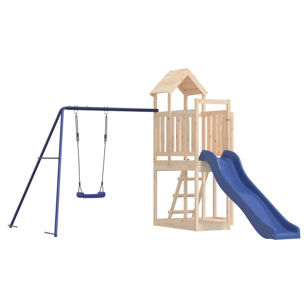 Playhouse with Slide Swing Solid Wood Pine