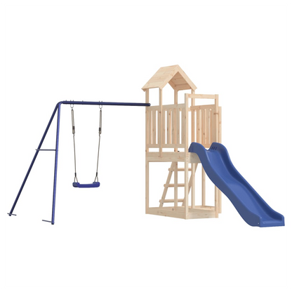 Playhouse with Slide Swing Solid Wood Pine