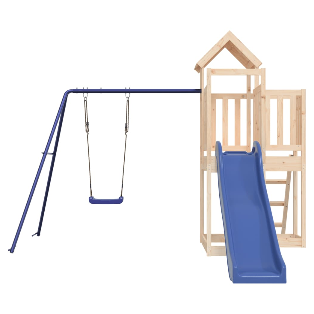 Playhouse with Slide Swing Solid Wood Pine