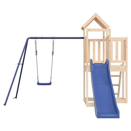 Playhouse with Slide Swing Solid Wood Pine