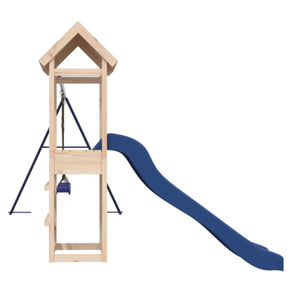 Playhouse with Slide Swings Solid Wood Pine