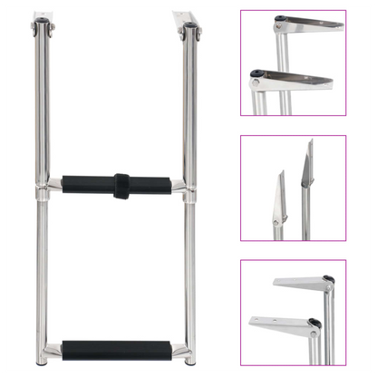 Folding Boarding Ladder 2-step Stainless Steel
