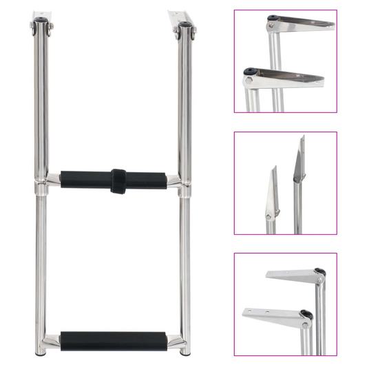 Folding Boarding Ladder 2-step Stainless Steel
