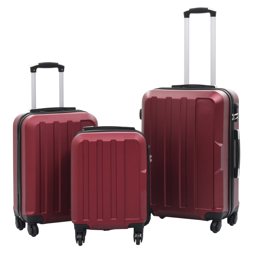 Hardcase Trolley Set 3 pcs Wine Red ABS