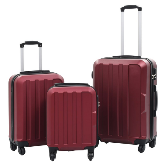 Hardcase Trolley Set 3 pcs Wine Red ABS