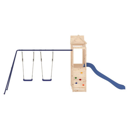 Playhouse with Slide Swings Rockwall Solid Wood Pine