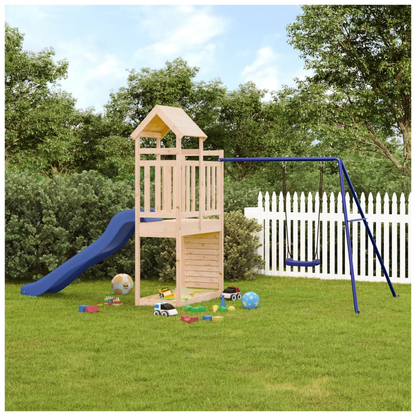 Playhouse with Slide Swing Solid Wood Pine
