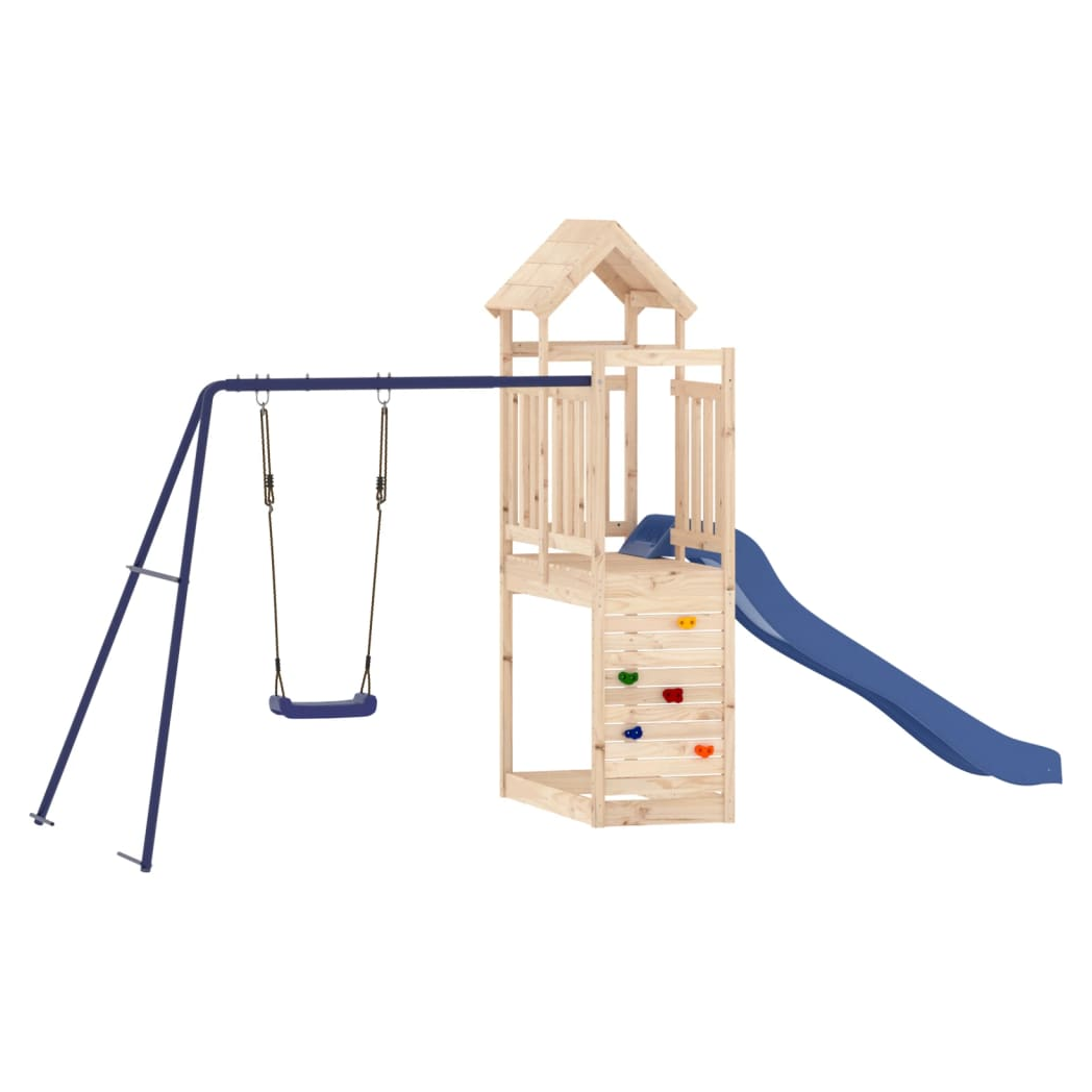 Playhouse with Slide Swing Solid Wood Pine