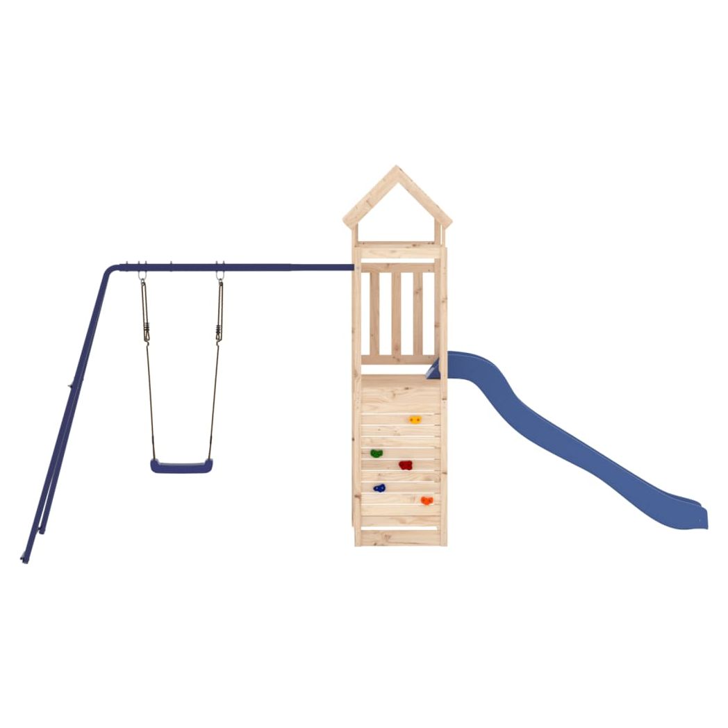 Playhouse with Slide Swing Solid Wood Pine