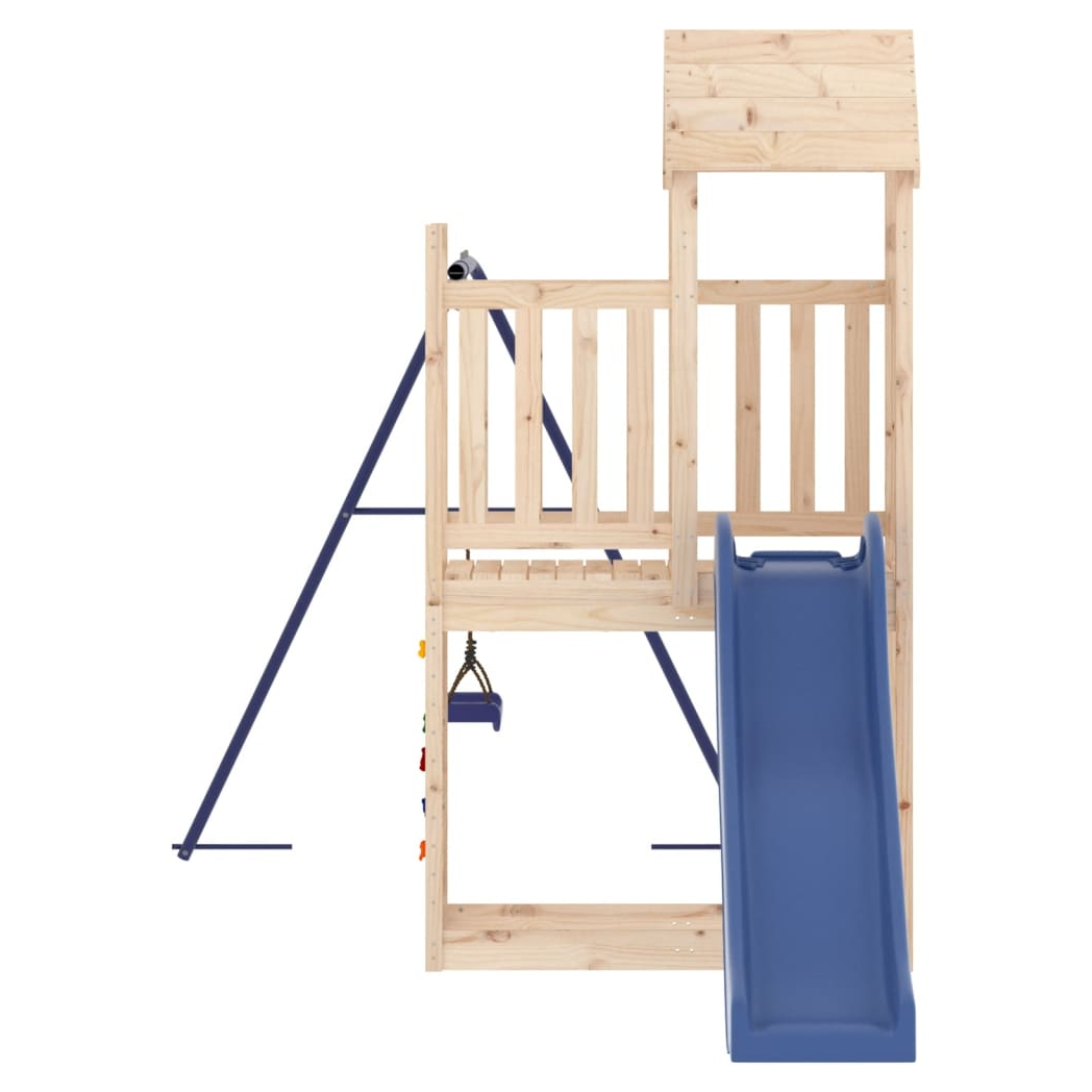 Playhouse with Slide Swing Solid Wood Pine