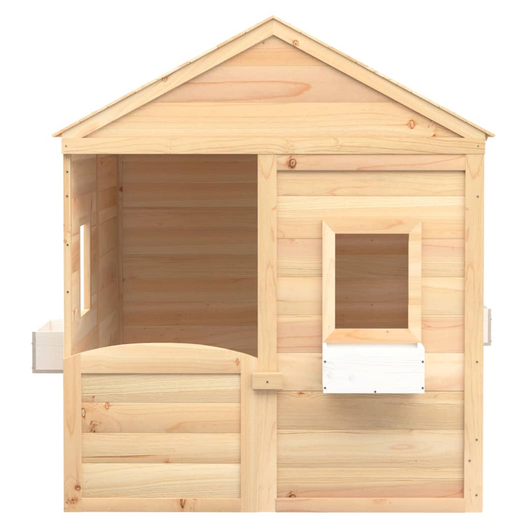 Playhouse with Lockable Door and Flower Pots Solid Wood Fir