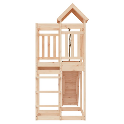 Playhouse with Climbing Wall Solid Wood Pine
