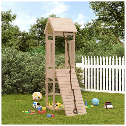Playhouse with Climbing Wall Solid Wood Pine