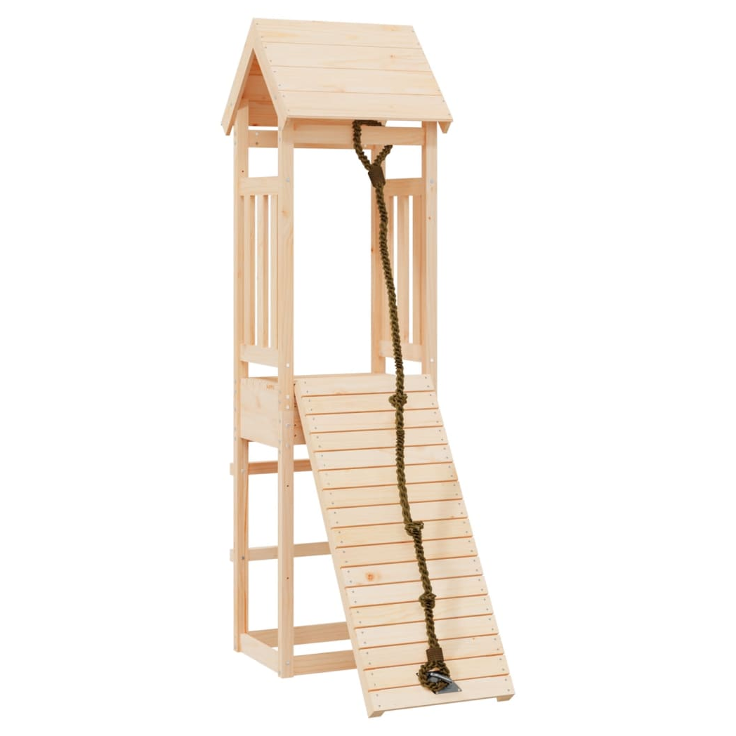 Playhouse with Climbing Wall Solid Wood Pine